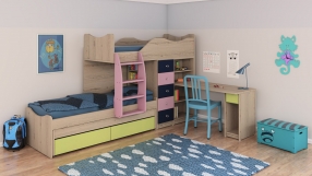 מיטת קומותיים לילדים - X0891