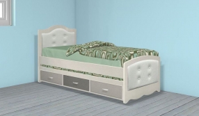 מיטה מעוצבת - 3 מגירות בצבעים