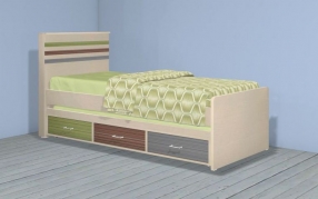 מיטה מעוצבת - 3 מגירות בצבעים שונים